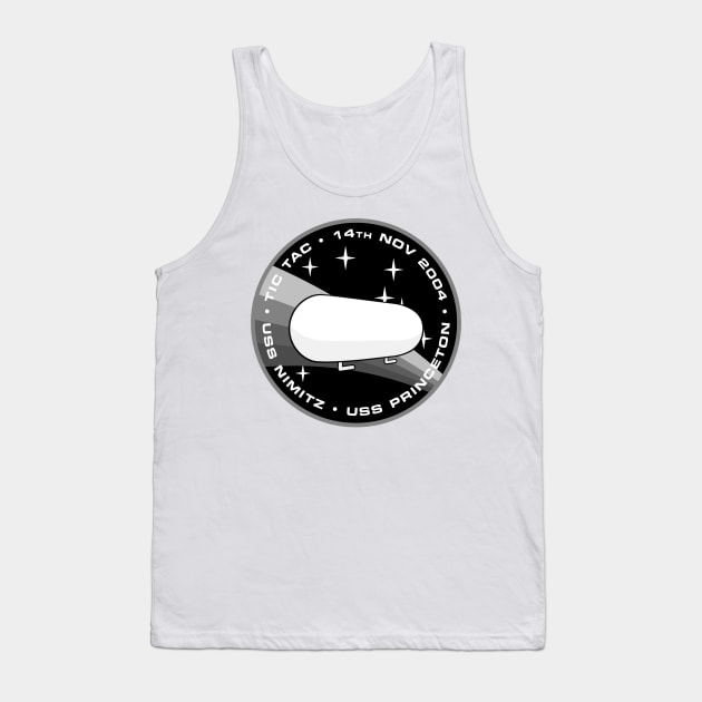 Tic Tac UFO / UAP Encounter Morale Patch - Black & White Printing Press Tank Top by 33oz Creative